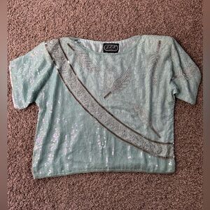 NWT Vintage J.L.B. Silk Beaded Top Size Large
